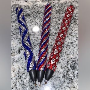 Blue & Silver Rhinestone Gel Pen 🇺🇸